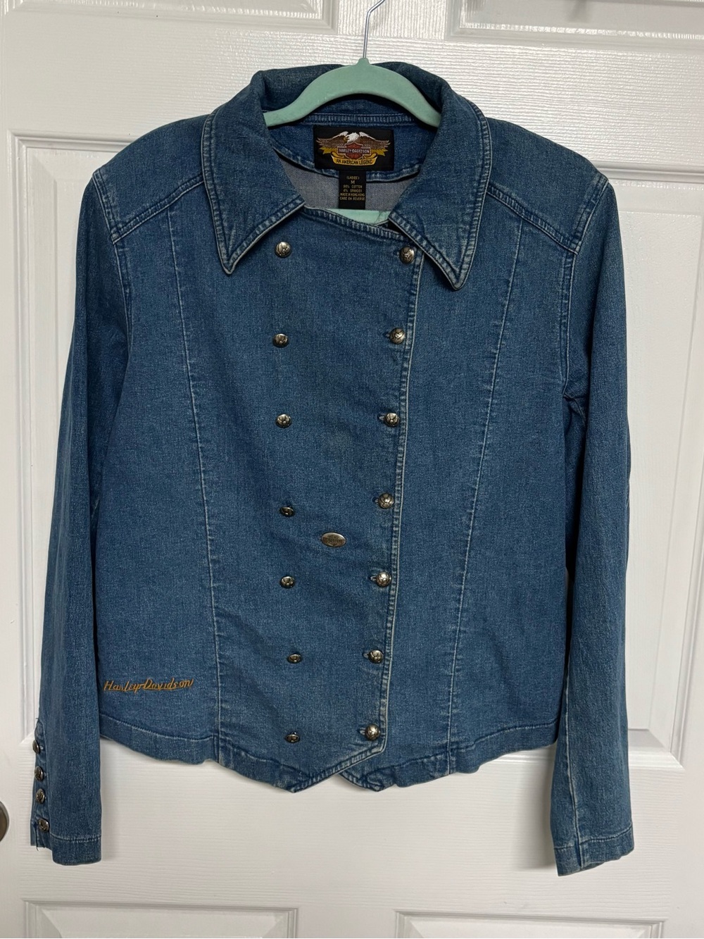 Vintage Harley-Davidson top Adult Size Medium Blue Long Sleeve Women’s 90s